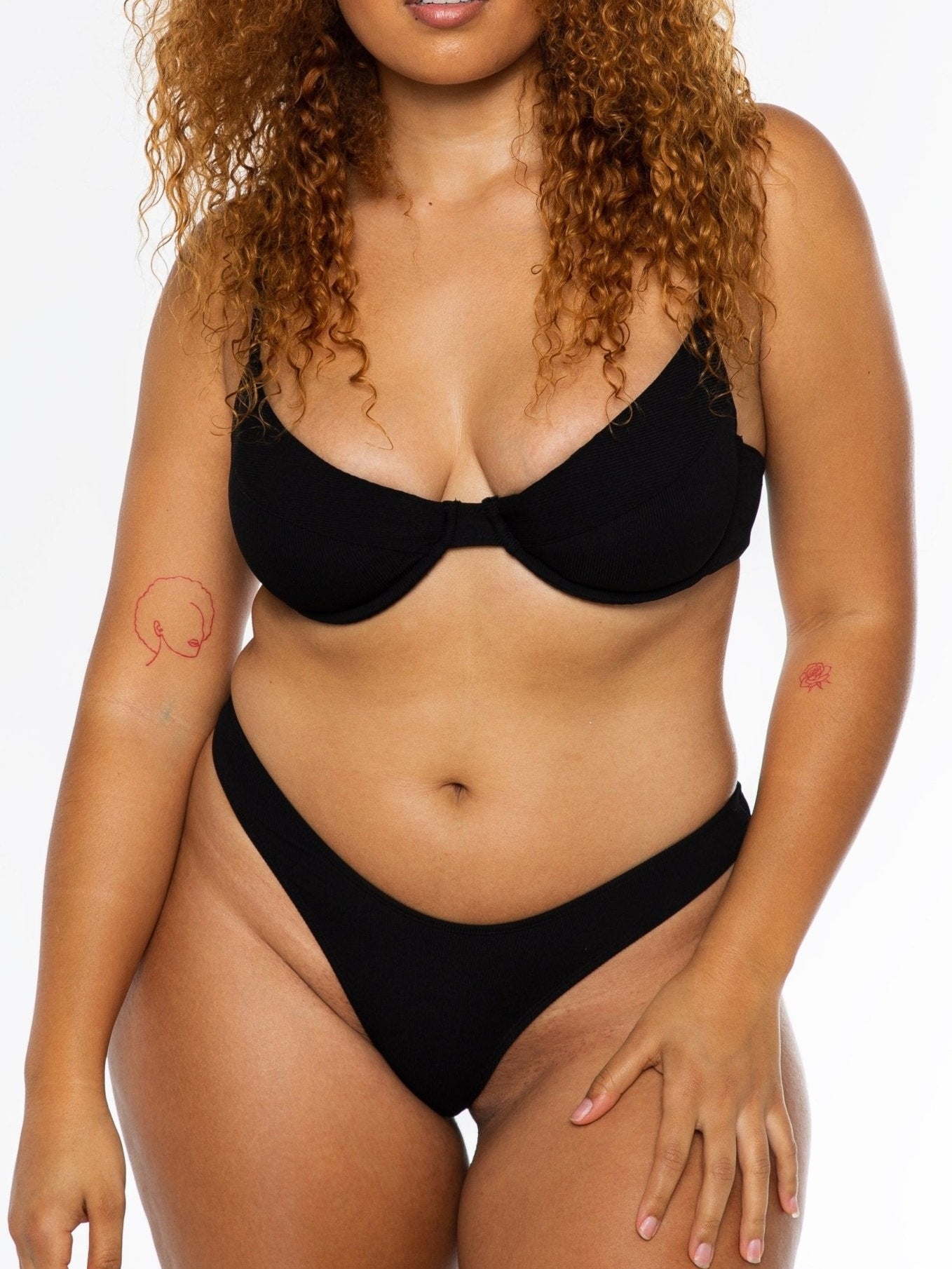 Jasmine Bottom / Black Rib - Kotomi Swim