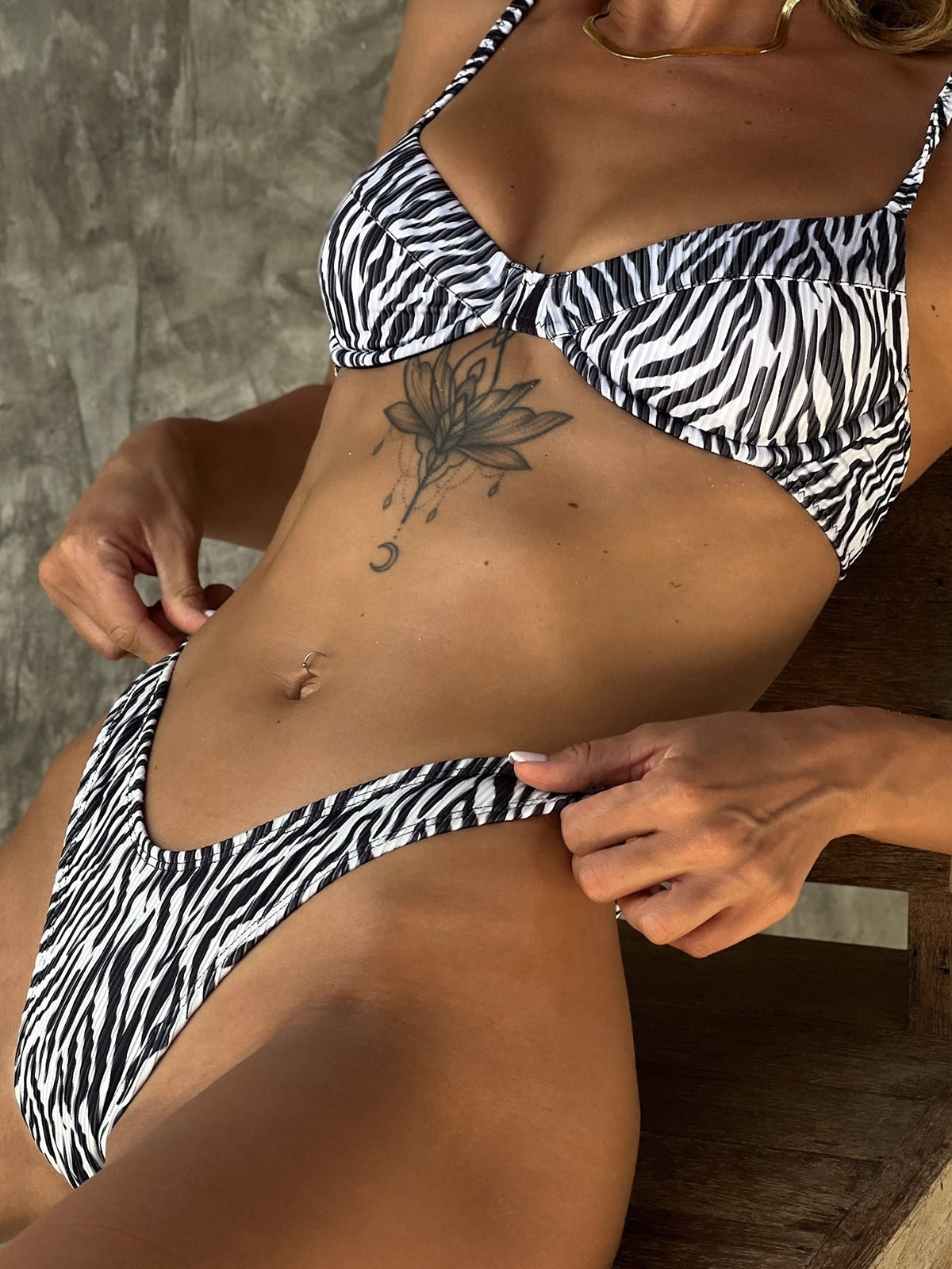 Jasmine Bottom / Zebra Rib - Kotomi Swim